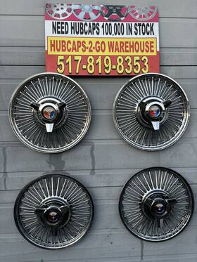 Ford 1963-64 14 Galaxie Spinner Spoked Rwd Set 4 Rare Original Stainless Hubcap Inch