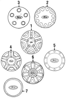 1f2z-1130-da Ford Genuine Center Cap