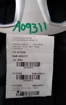 570-07058 Ford Wheel Cover Hubcap 15 Inch 6 Spoke Fits 12-18 Focus 3396572
