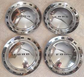 Ab-1130-e Ford 1952 Hubcaps Oem Set Of 15 Inch Wheel Covers Crestline Victoria Customline