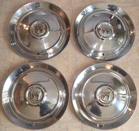 B3a-1130-a Ford 1953 Hubcaps Oem Set Of 15 Inch Wheel Covers Crestline Sunliner Victoria