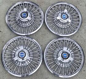 C50z-1130-b Ford Vintage 1965-1966 Mustang 14 Inch Wire Spoke 3-bar Spinner Hubcaps Wheel Covers