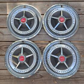 C6sa-1130 Ford 1966 Thunderbird Oem 4 Hubcaps Wheel Covers Lot Set Vintage T-bird