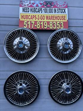 C6zz1130e Ford 1964-70 Mustang Spinner Spoked Rwb Set 4 Rare Original Stainless Hubcap 14 Inch