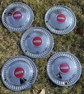 F79-b Ford Del-met F79/b 14 Inch Triple Chrome Plated Full Wheel Cover Nos Setoft5 Camp Trailer