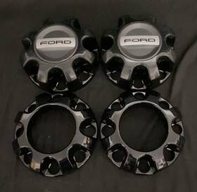 Hc3c-1a096-bg Ford 2017-2024 F-250 F-350 Srw 4x4 Hub Center Wheel Caps Factory Black Oem
