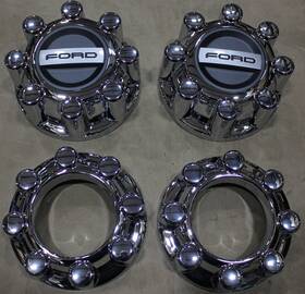 Hc3c1a108lad Ford Oem Chrome Hub Caps Center Cap Wheel Cover Set Super Duty 4x4 Srw