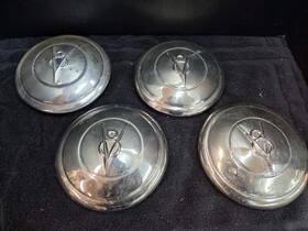 Ka8002 Ford 1935 Car Pickup Truck Stainless Hubcap 32 33 34 V8 Logo Wheel Set Of 4