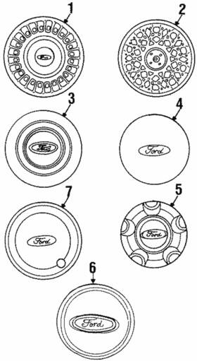 Yw7z-1130-aa Ford Genuine Center Cap