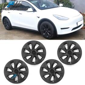 Wc-tsly20-19-v2-mbk Freemotor802 For 20-23 Tesla Y 19ftft Cyclone Matte Black Snap On Hubcap Wheel Rim Skin Covers