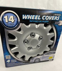 Kt995-14sl Futura 14inch 4-pack Wheel Covers Silver Model Car Accessories