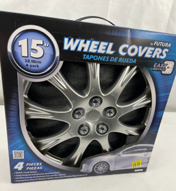 Kt953-15cls Futura 15inch 4-pack Wheel Covers Silver Model Car Accessories