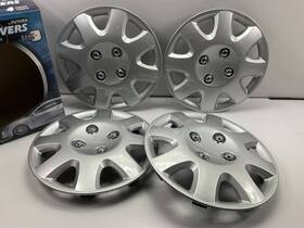 Kt895-13sl-d5 Futura Cosmetic Scuffs Kt895-13sl 13 Inch Universal Silver Wheel Cover Set #5