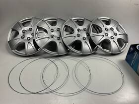 Kt990-15sl-4 Futura Kt990-15sl 15 Inch Plastic Wheel Cover Set Silver Lacquer Alloy Color