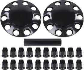 02etn0009abb-tnxj G-plus Pair Glossy Black Front Wheel Covers 33mm - 10 Holes 20 Inch And 22.5 24.5