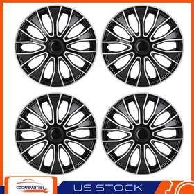 Gd17554101car Gdcarpartsin 15 Inch Set Of 4 Universal Wheel Covers Snap-on Hub Caps For R15 Tires Black&silver
