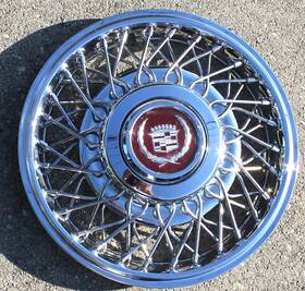 1624052 General Motors / Cadillac 1985 Deville Fleetwood 14 Inch Wire Spoke Hubcap Wheel Covers