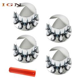 Ign2663592 Genrics Chrome Rear Axle Wheel Cover 33mm Spike Screw-on Lug Nut For Semi Truck