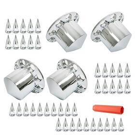 Globalmart-top Gt5636904 Truck Rear Axle Wheel Cover 33mm Spike Screw-on Lug Nut Semi Chrome