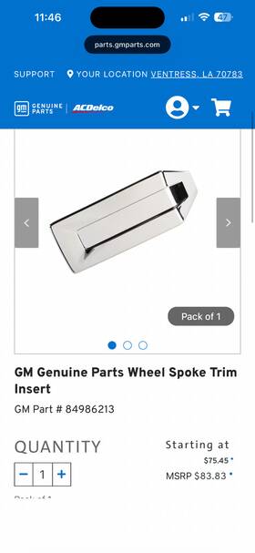 84986213 Gmc 32qty. Wheel Spoke Inserts. Chrome. Full Set New. Fits Denali