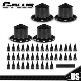 Gpl2830192 Gplusmotor 4pcs Rear Hub Cover Fit For Semi Truck Wheel 33mm Nut Covers Spiked Black