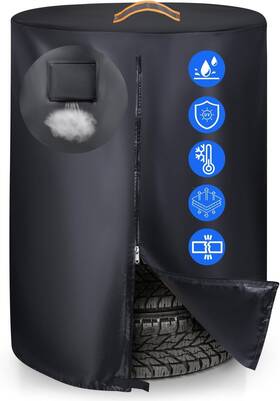 Jsde-ltz-33in Grabado Large Tire Covers For Storage Durable 420d Black - 1 Pack