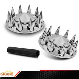 E-02etn0011asl Grandorange 2pcs Fit For Chrome Semi Truck Front Hub Wheel Cover Nut Covers Spiked 33mm