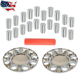 Gaa2345067 Gurdtopo 33mm Front Axle Wheel Cover Chrome Hub Cap Thread-on Flat Head Lug Nuts Truck