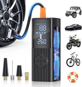 P-014 Hafuloky Tire Inflator Portable Air Compressor 180psi And 3x Faster Light Black