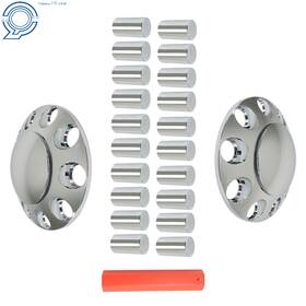 Hp105003 Happy19star Chrome Front Axle Cover Hub Cap Thread-on Plastic Abs 33mm Lug Nuts Semi Truck