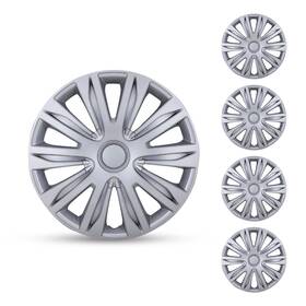 Wj-5083-b-17 Hawkley 17 Inch Silver Set Of 4 Wheel Covers Full Rim Hub Caps Fit R17 Tire And Steel Wheels