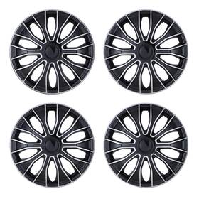 Hawkley Wj-5086-dp-15 4pcs Universal 15 Inch Wheel Covers Snap On Full Hub Caps Fit R15 Tire And Steel Rim