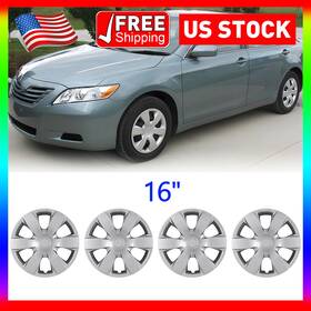 Wj-5091g-b-16 Hawkley 4pcs 16 Inch Wheel Covers Snap On Chrome Hub Caps For 2007 2008-2011 Toyota Camry