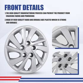 Wj-5096g Hawkley New 15 Inch For Hyundai Elantra Sedan 2017-2020 Wheel Covers Bolt-on Hub Caps