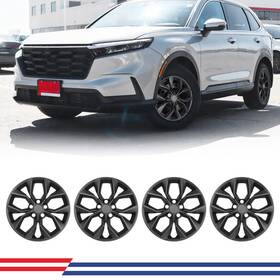 Wj-5145-bp-17 Hawkley Set Of 4 Hubcaps For 2023-2025 Honda Cr-v Lx-premium Replica Matte Black 17 Inch