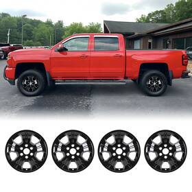 Wj-5153-18 Hawkley 4 Pack 18 Inch Hub Caps Snap On For 2014-2018 Chevy Silverado 1500 Wheel Covers