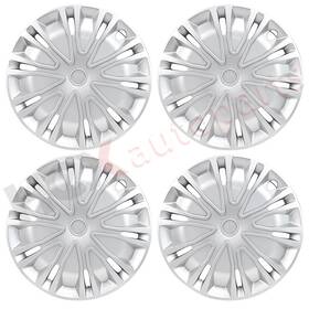81303702 Hexautoparts 4 Pcs 14 Inch Wheel Covers Full Rim Snap On Hub Caps For R14 Auto Tire &steel Silver