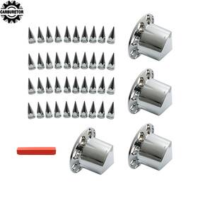 Hgf123888 Home-garden-fix Precision Rear Axle Wheel Cover 33mm Spike Screw On Lug Nut Semi Truck Chrome