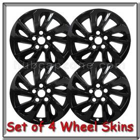 Hyu7708gb Hubcapzone.com 4 Black 17 Inch Tucson Wheel Skins Fits 2016-18 Hyundai Hubcaps Covers