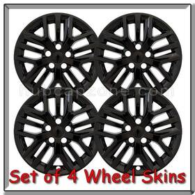Nis512blk Hubcapzone.com Black Nissan Rogue 17 Inch Wheel Skins Hubcaps Fits Covers 2021-2025