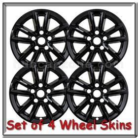 Dod7252blk Hubcapzone Set 4 Black Wheel Skins Hubcaps 2014-2019 17 Inch Dodge Journey Covers