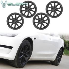 Wc-tsl317-18-v4-mbk Hyper Glory Fits 17-23 Tesla Model 3 18 Inch Wheel Covers Sport Style Hubcaps Rim Matte Black