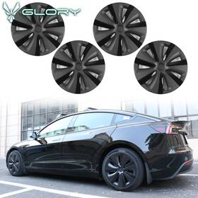 Wc-tsl324-18-v1-gmbk Hyper Glory Fits 24-25 Tesla Model 3 18 Inch Wheel Cover S Style Hubcaps Rim Gunmetal& Gloss Abs