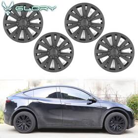 Wc-tsly20-19-xp-mbk Hyper Glory Fits 20-24 Tesla Model Y 19 Inch Wheel Covers X Plaid Hubcaps Rim Matte Black 4pcs