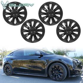Wc-tsly20-20-v1-mbk Hyper Glory Fits 20-24 Tesla Model Y 20 Inch Wheel Covers V1 Style Hubcaps Rim Matte Black 4pcs
