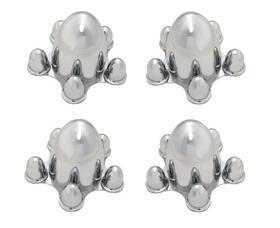 Ka8019 I-5 Classic Chevy Chrome Spider Bullet Center Wheel Hub Caps Lug On 4 1/2 Ford Bolt Pattern Set