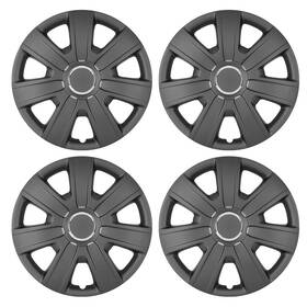 Wj-5076-bp-15 I1motor Set Of 4 15 Inch Black Wheel Trim Covers Snap On Full Hub Cap R15 Tire Steel