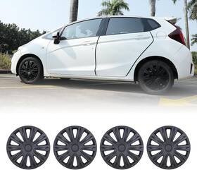 Wj-5083-bp-14 I1motor 15 Inch 4 Pack Abs Wheel Covers Snap On Hub Caps Black For Car Suv Truck R15 Tire