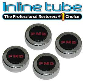 Inl12865 Inline Tube 1967-70 All Pontiac Black Pmd Rally Wheel Ii Center Of Cap 4 Pc Set Oem