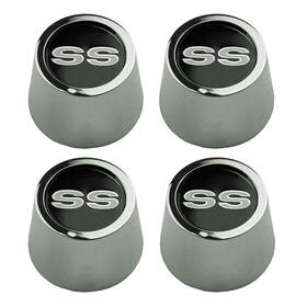 Inl13669 Inline Tube 69-70 Chevy A F X Body Ss Logo Wheel Rim Chrome Center Caps Camaro Nova Chevelle
